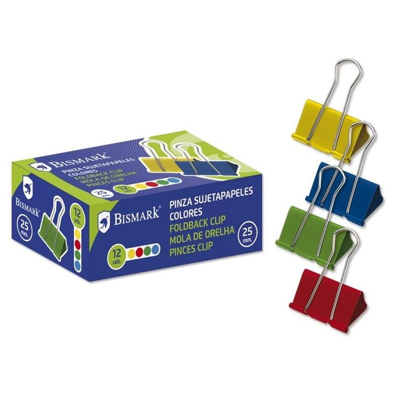 PINZAS ABATIBLES 25MM SUJETA PAPELES CAJA 12 UNIDADES