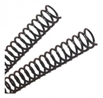 ESPIRALES METALICAS 18MM NEGRAS PASO 64 (5:1) CAJA DE 100UDS GBC ESP915118