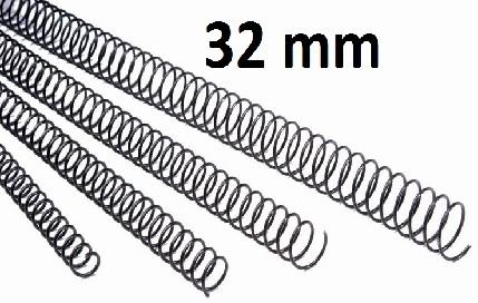 ESPIRALES METALICAS 32MM NEGRAS PASO 64 (5:1) CAJA 50UD 280H GBC ESP905132