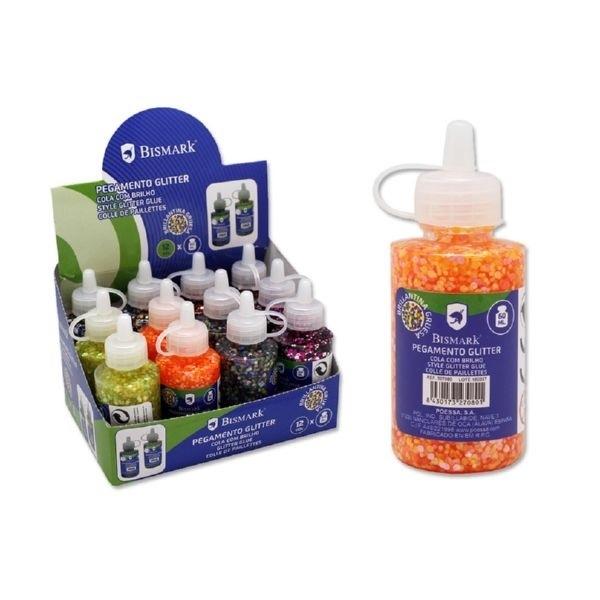 PEGAMENTO GLITTER PURPURINA GLUE SURTIDOS EXPOSITOR 12 FRASCOS
