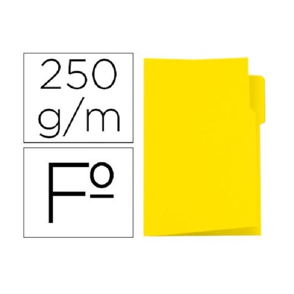 SUBCARPETAS PESTAÑA IZQDA 230 GRS FOLIO AMARILLO