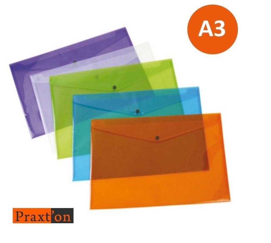 SOBRE BROCHE DINA3 TRANSPARENTE PRYSE COLORES SURTIDOS