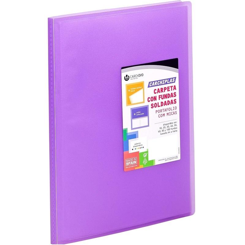 CARPETA DE 40 FUNDAS FOLIO CARCHIVO POLIP VIOLETA TRANS