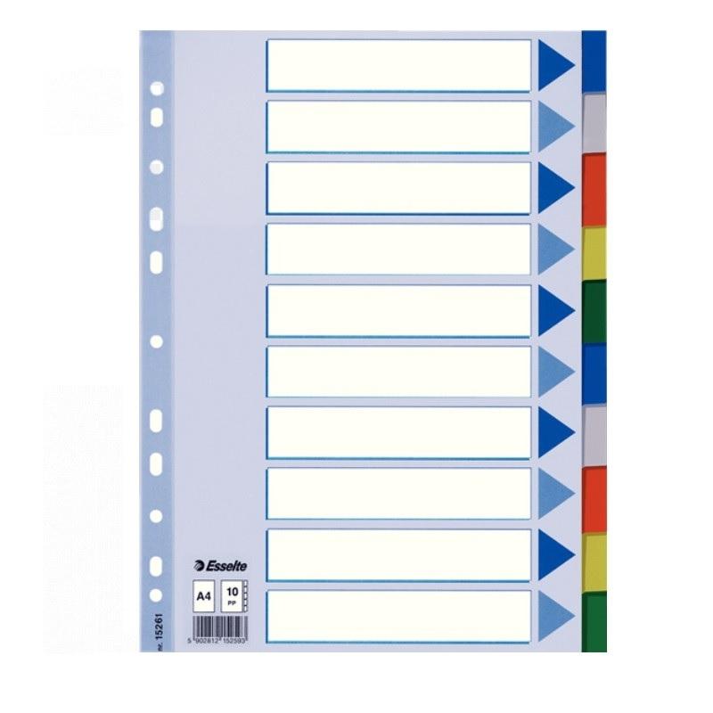 SEPARADORES 5 POSICIONES DINA4 MULTITALADRO COLORES SURTIDOS ESSELTE 15259