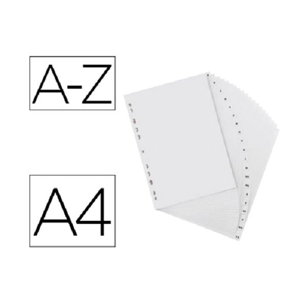 INDICES ALFABETICOS PLASTICO FOLIO AZ 20P GRIS