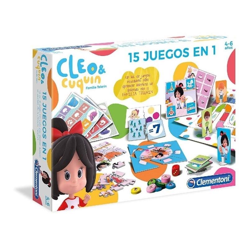 JUEGO EDUCACION INFANTIL CLEO Y CUQUIN 15 JUEGOS EN 1 CLEMENTONI 55246