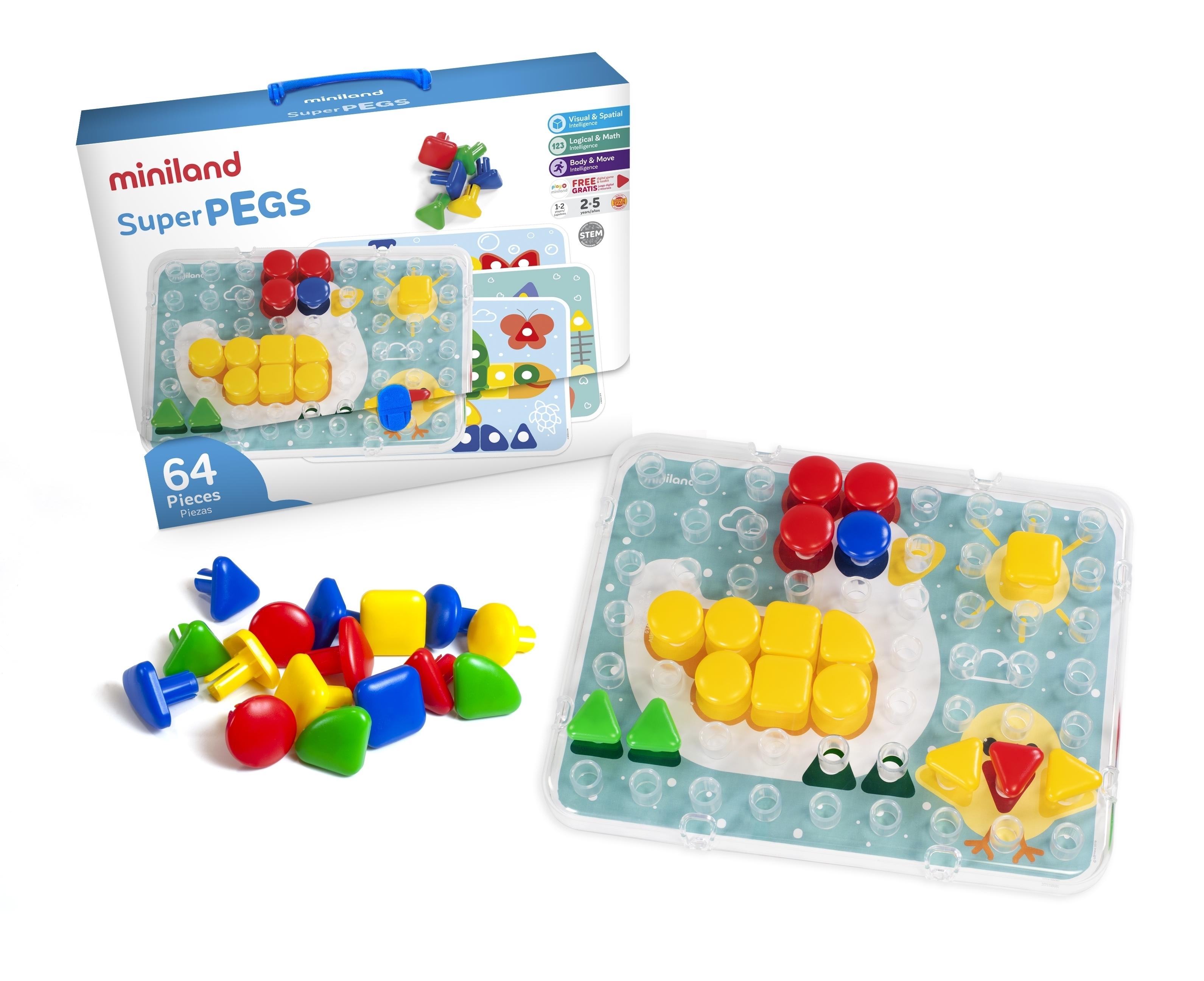 SUPERPEGS 64 PCS. PRIMARY C. MINILAND