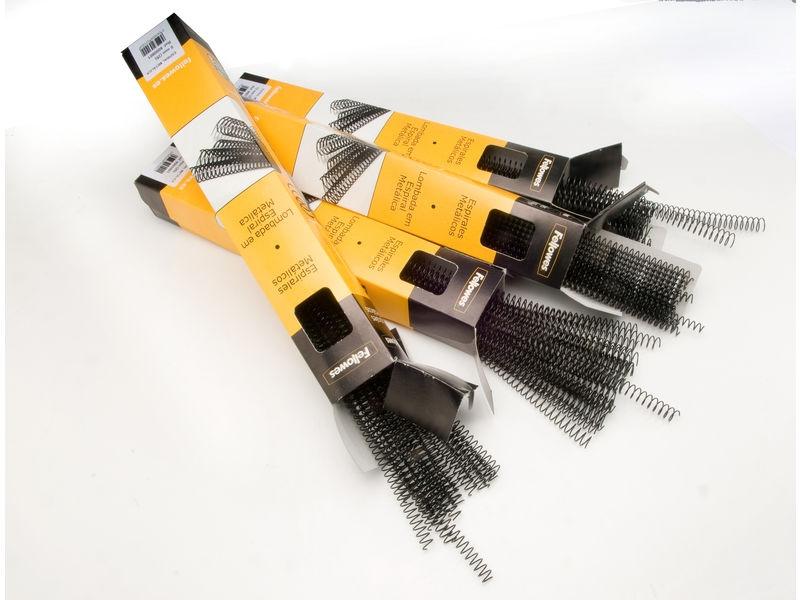 ESPIRALES METALICAS 26MM NEGRAS PASO 64 (5:1) CAJA  DE 50UDS METALICAS FELLOWES ESP026
