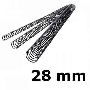 ESPIRALES METALICAS 28MM NEGRAS PASO 64 (5:1) FELLOWES PACK DE 50 ESP028