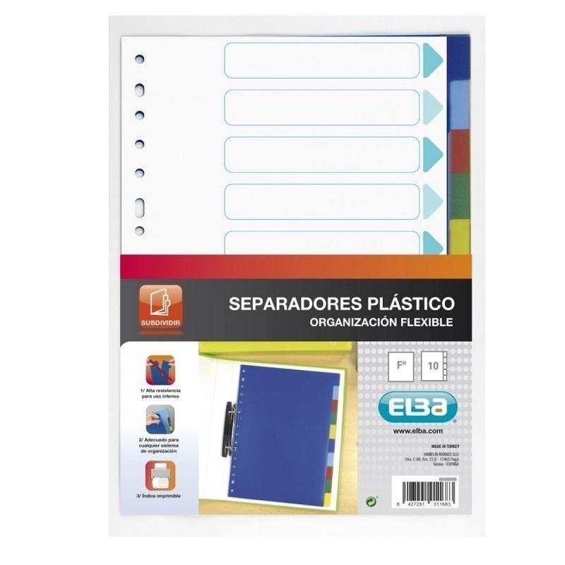 SEPARADORES PLASTICO FOLIO 10 POSICIONES