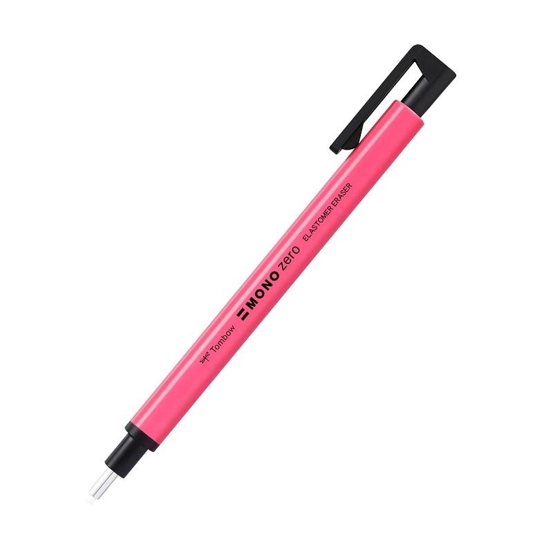 GOMA DE BORRAR DE PRECISION PUNTA REDONDA TOMBOW MONO ZERO CUERPO ROSA NEON