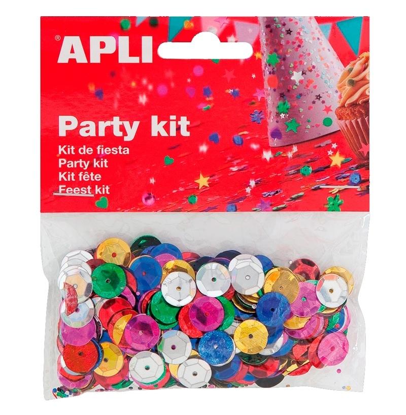 CONFETTI LENTEJUELA CIRCULO CON RELIEVE COLORES 11MM 14GR APLI ( 13819 )