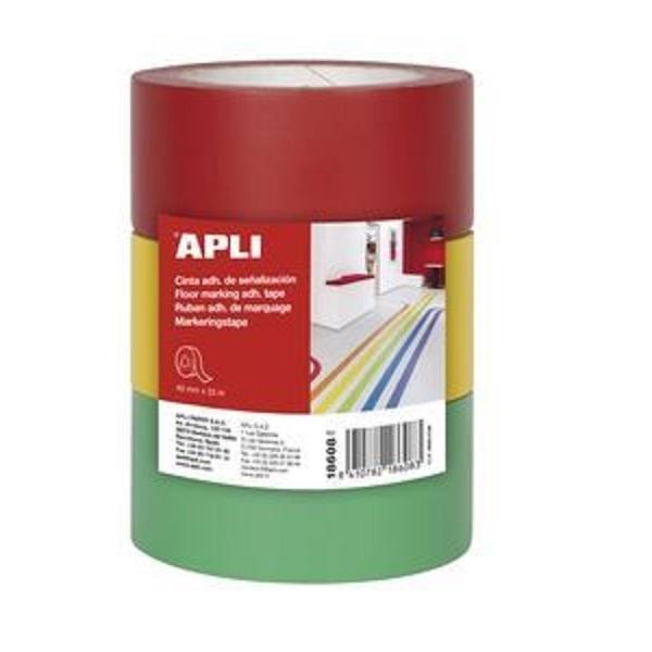 CINTA SEÑALIZACION 40X33 COLORES SURTIDOS PACK 3 APLI ( 18608 )