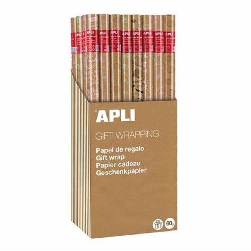 PAPEL REGALO EN ROLLO KRAFT FUN 0,70X2M APLI 18911 ( 55 )