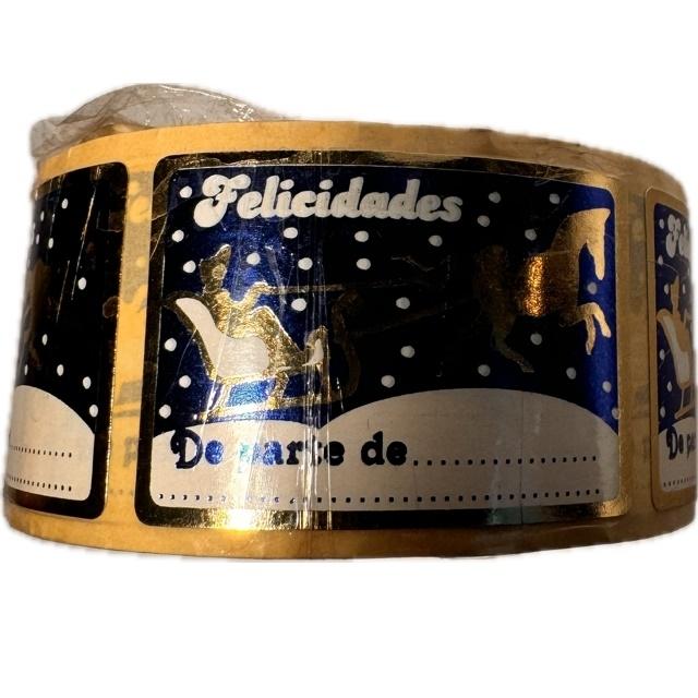 ROLLO 250 ETIQUETAS FELICIDADES DE PARTE DE  28103