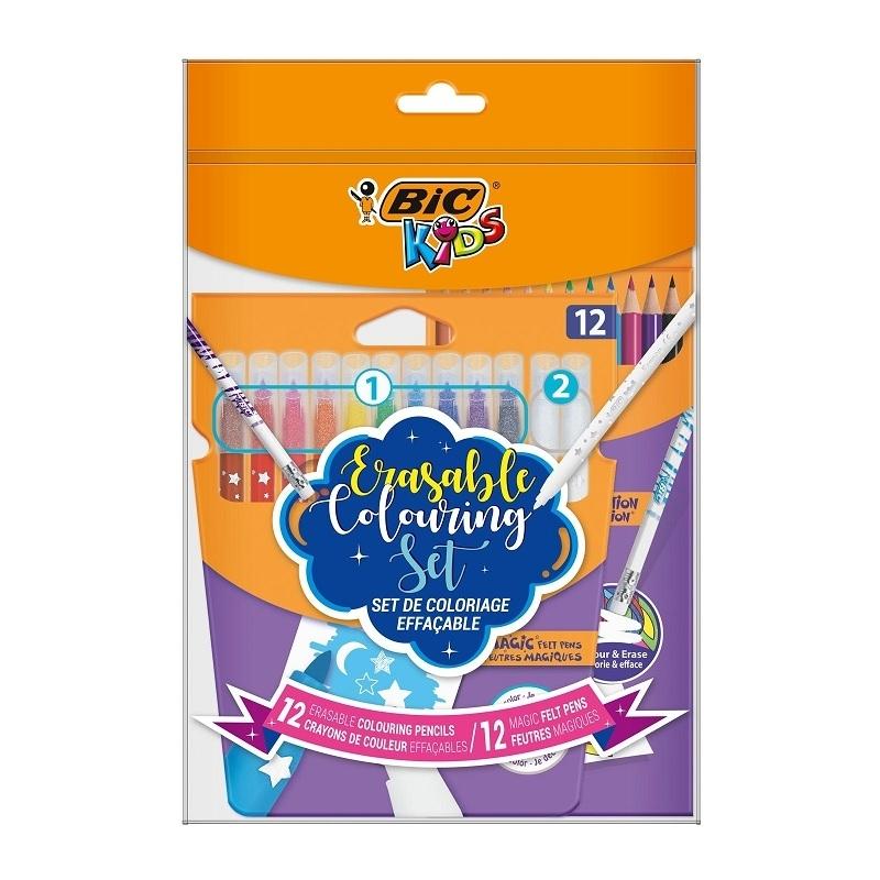 ROTULADORES BORRABLES BIC ERASABLE COLORING SET 12 COLORES
