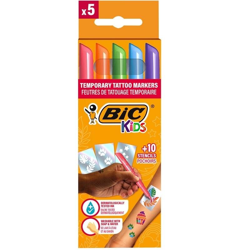 ROTULADORES PARA HACER TATUAJES BIC KIDS TATTOO 5 MARK+10ST EU