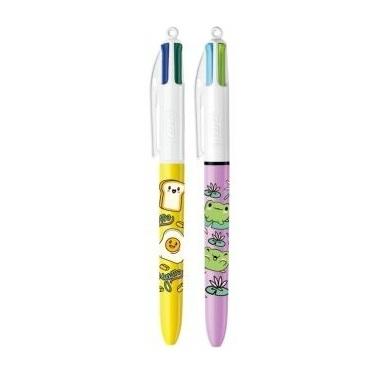 BOLIGRAFO BIC 4 COLORES STANDARD FOOD O FUN ANIMALS ( 12 )