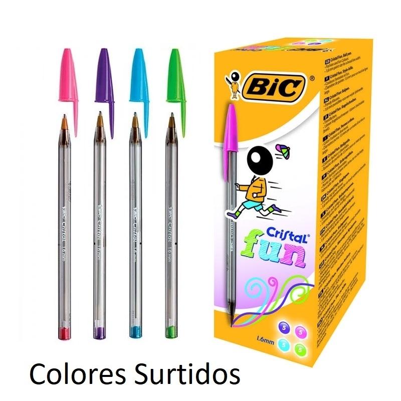 BOLIGRAFO BIC CRISTAL TRAZO 1,6MM FUN VERDE CLARO  ( 20 )