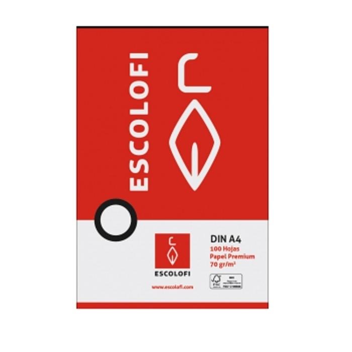 RECAMBIO DINA4 LINEAS 100H 70GR CON MARGEN SIN PERFORAR  ESCOLOFI RESMA