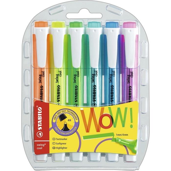 MARCADOR FLUORESCENTE STABILO SWING COOL 6 COLORES