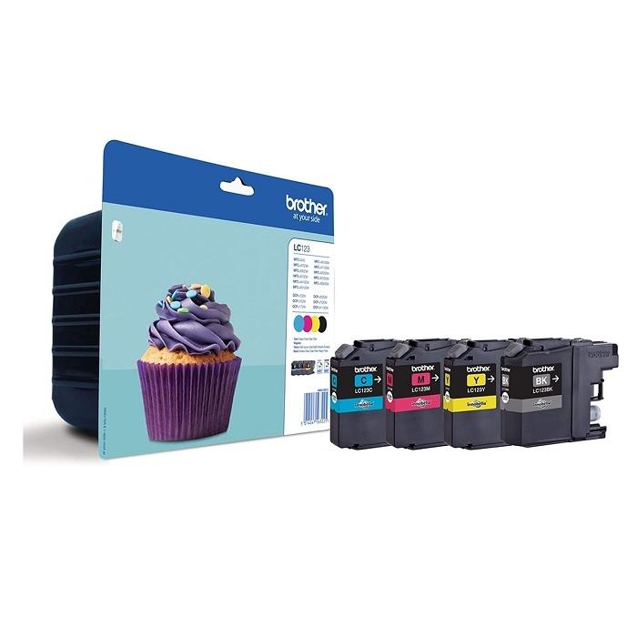 CARTUCHO INKJET BROTHER LC-123VALBP MULTIPACK (4 COLORES)DCP-J4110DW, MFC-J4410DW/MFC-J4510DW/MFC-4610DW/MFC-4710DW  (600 PAGINA
