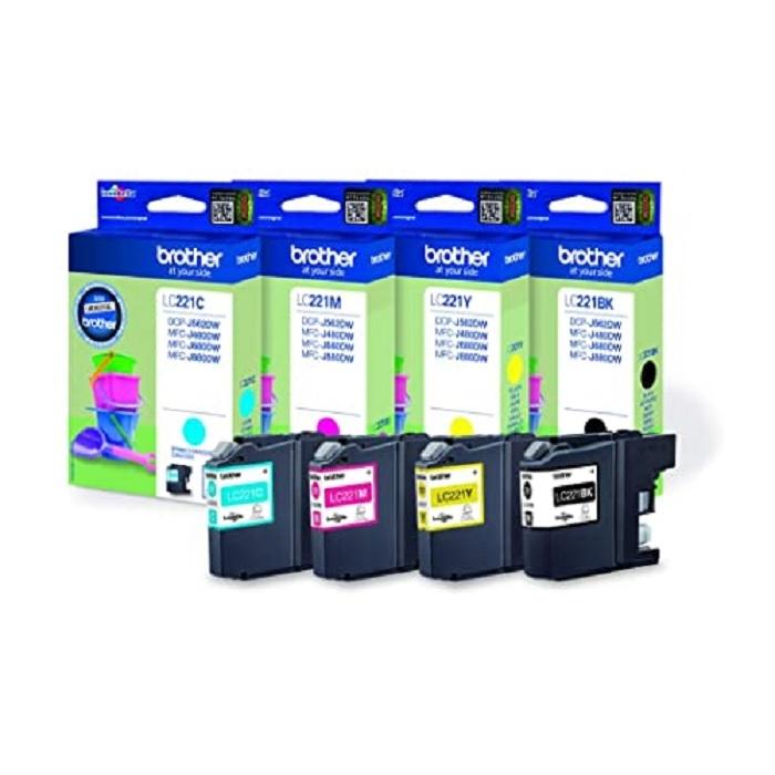 CARTUCHO ORIGINAL BROTHER TINTA LC221VALBP PACK 4 COLORES MFCJ4420DW/MFCJ4620DW