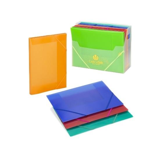 CARPETA DE GOMAS CON SOLAPAS FOLIO PPP TRANSLUCIDO VIOLETA