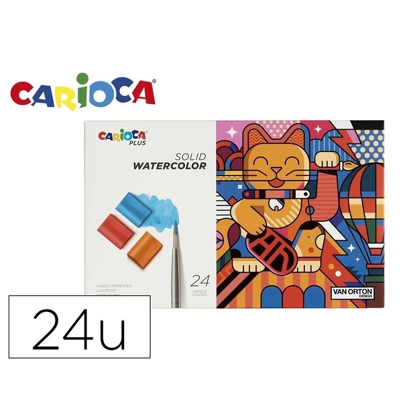 ACUARELAS SOLIDAS WATERCOLOR 24 COLORES CARIOCA