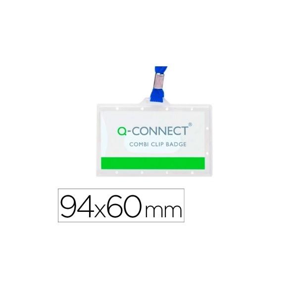 IDENTIFICADOR CON CORDON AZUL Q-CONNECT 94X60MM