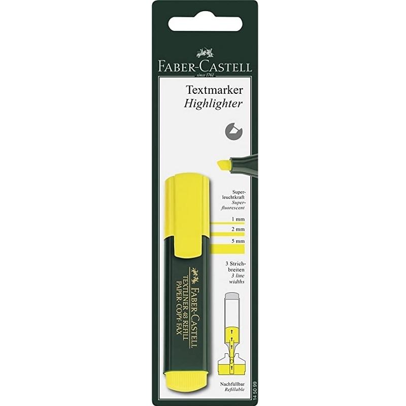 MARCADOR FLUORESCENTE FABER CASTELL TEXTLINER 48-07 AMARILLO BLISTER DE 1 UNIDAD