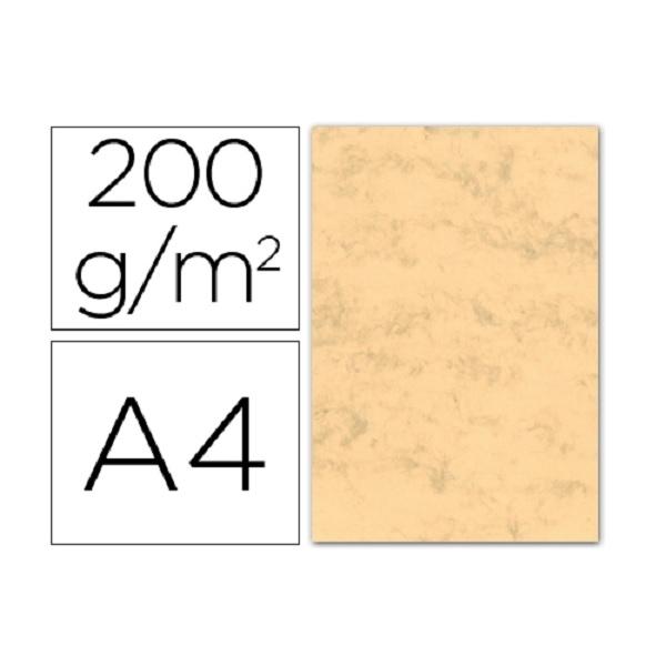 CARTULINA MARMOLEADA DINA4 200GR OCRE PAQUETE DE 100 H