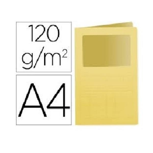 SUBCARPETA CON VENTANA Q-CONNECT DINA4 COLOR AMARILLO 120GR