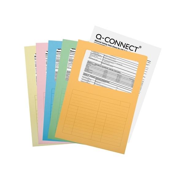 SUBCARPETA CON VENTANA Q-CONNECT DINA4 COLORES SURTIDOS 120GR