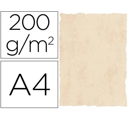 PAPEL PERGAMINO DINA4 200GR COLOR MARMOL BEIGE PAQUETE DE 25 HOJAS