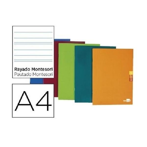 LIBRETA GRAP DINA4 MONTESSORI 3,5MM TBB 48H 90GR CON MARGEN LIDERPAPEL