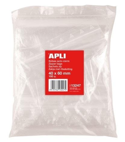 BOLSAS AUTOCIERRE 40X60MM PAQUETE DE 100UDS APLI (  13247  )