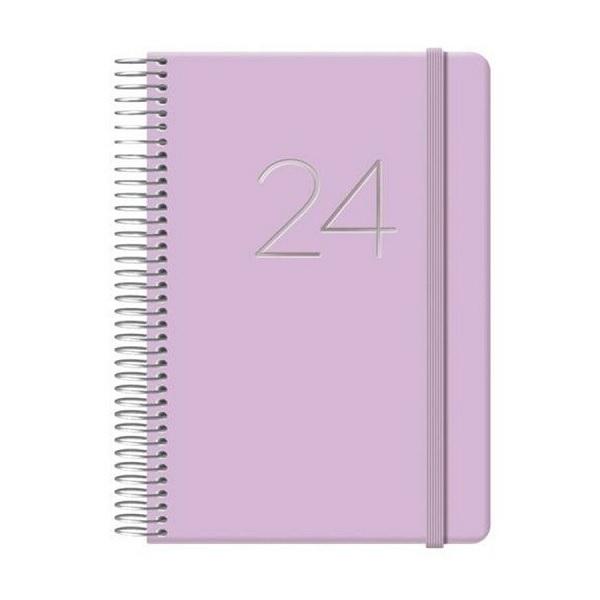 AGENDA GLOSS DIA PAGINA ESPIRAL MORADO 12,5X18 DOHE