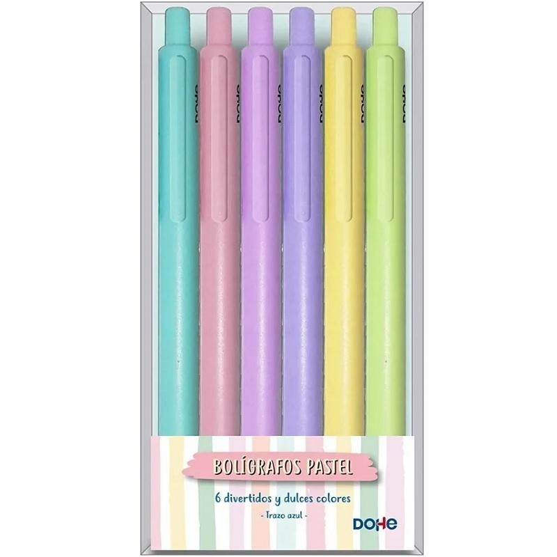 BOLIGRAFOS PASTEL PACK DE 6 UNIDADES