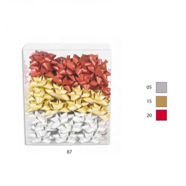 LAZOS METALIZADOS ROJO 15MM CAJA 100 UNIDADES
