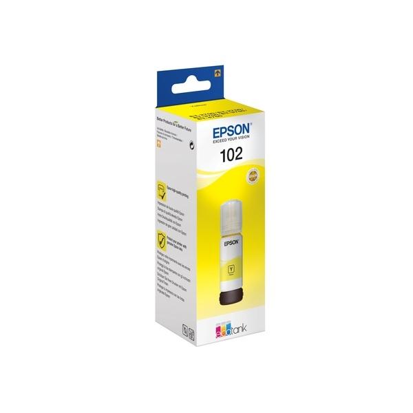 CARTUCHO ORIGINAL EPSON TINTA BOTE AMARILLO ECOTANK ET-2700, 2750, 3700, 3750, 4750 - Nº 102 C13T03R440
