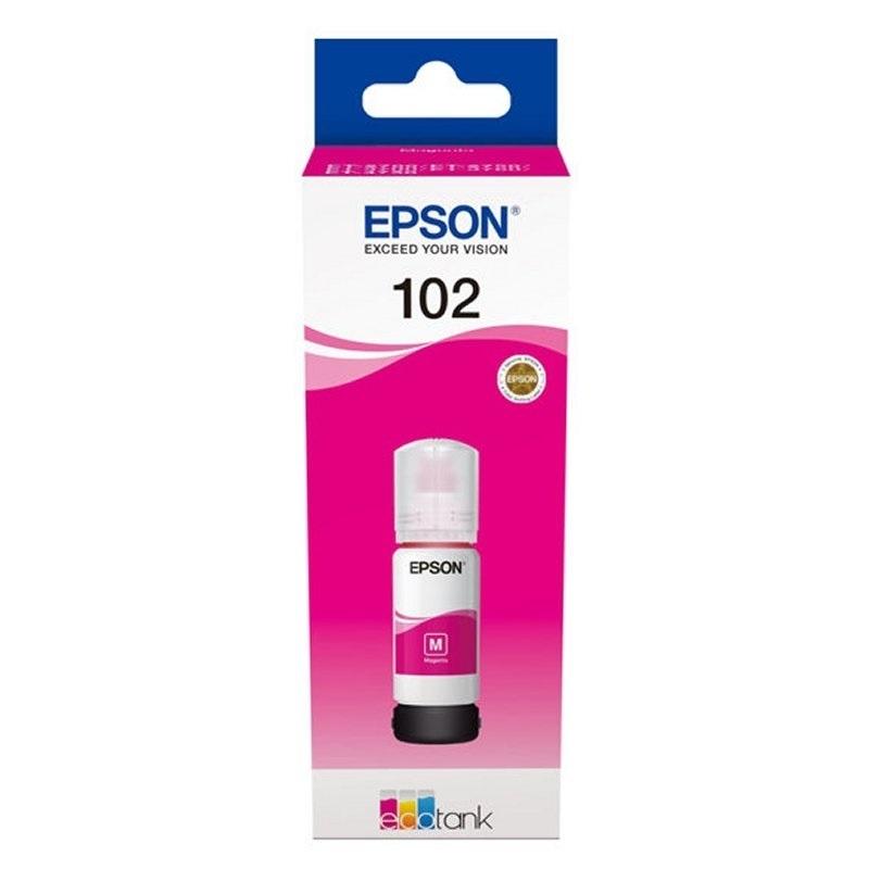 CARTUCHO ORIGINAL EPSON TINTA BOTE MAGENTA ECOTANK ET-2700, 2750, 3700, 3750, 4750 - Nº 102 C13T03R340