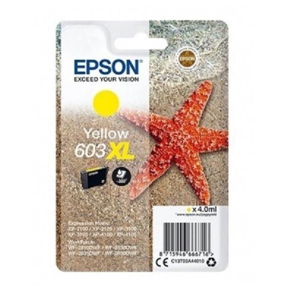 CARTUCHO ORIGINAL EPSON TINTA AMARILLO XP-2100, 3100, 4100 / WF-2830DWF, 2850DWF - 603 XL C13T03A44010