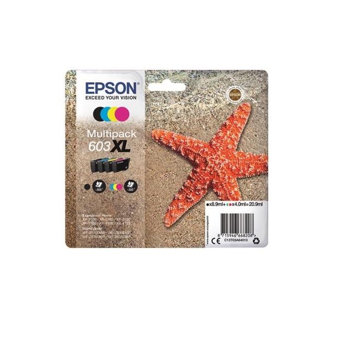 CARTUCHO ORIGINAL EPSON TINTA BK / C / M / Y XP-2100, 3100, 4100 / WF2830DWF, 2850DWF - 603XL C13T03A64010