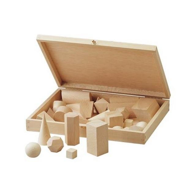 CUERPOS GEOMETRICOS 15UDS MADERA MATERIAL DIDACTICO  FAIBO