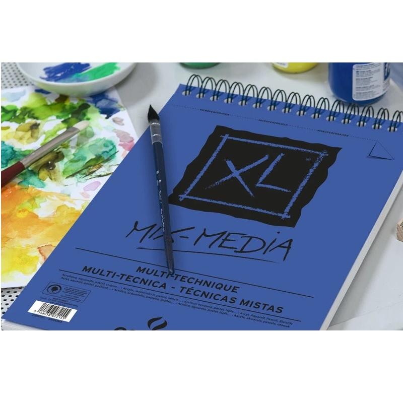BLOCK DE DIBUJO ESBOZO ESPIRAL DINA4 MICROPERFORADO CANSON XL MIX MEDIA TEXTURADO 21X29,7 CM 30HOJAS 300GR