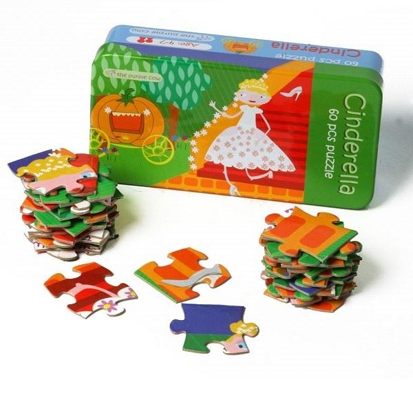 PUZZLE 60 PIEZAS CAJA METAL CUENTOS CLASICOS CENICIENTA