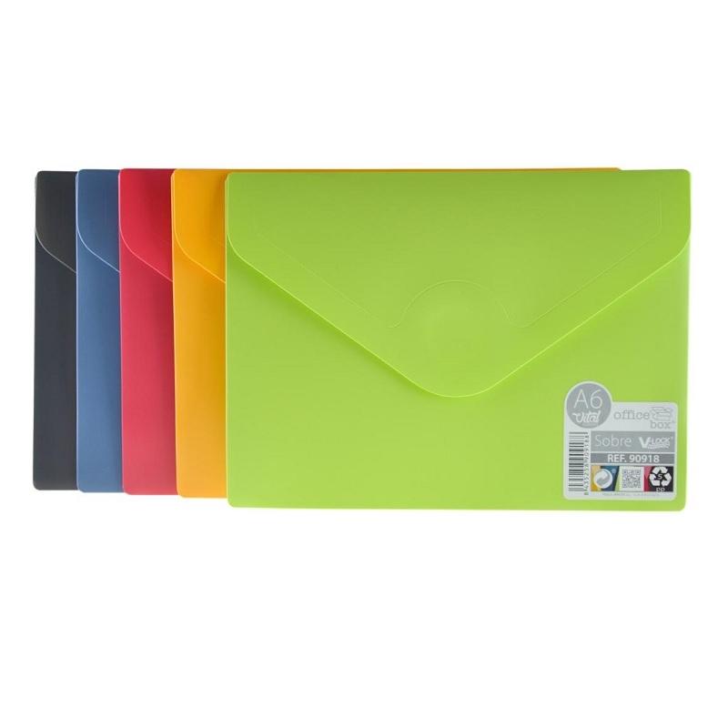 SOBRE CIERRE VELCRO DINA6 160X120MM V-LOCK VARIOS COLORES