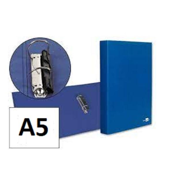 CARPETA 2 ANILLAS 25MM DINA5  FORRADO PVC AZUL GRAFOPLAS