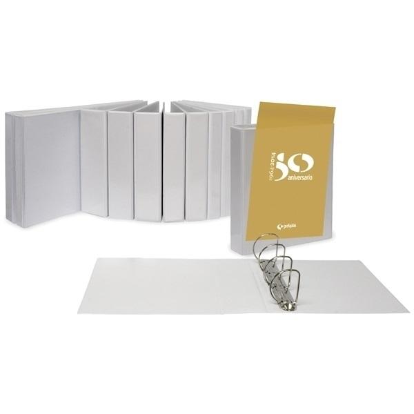 CARPETA CANGURO 4 ANILLAS 65MM  DINA4 BLANCA GRAFOPLAS